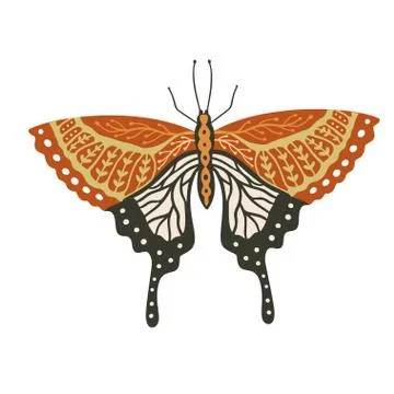 Boho vector butterfly. Stock Illustration