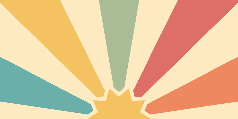 Boho Vintage Solar Tapestry Pattern for Background, Wall Art Retro Rainbow .. Stock Illustration