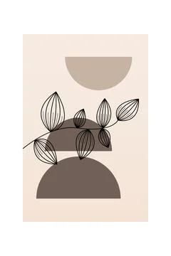 Boho wall art decoration printable poster Stock Illustration