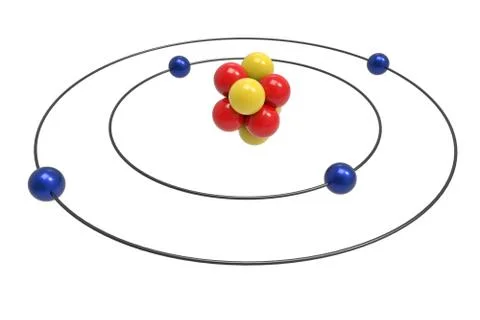 Bohr model of Beryllium Atom with proton, neutron and electron. Science Stock Illustration