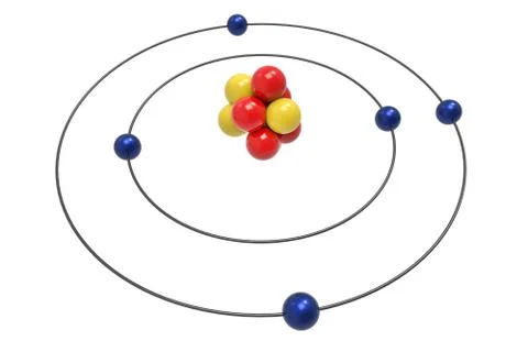 Bohr model of Boron Atom with proton, neutron and electron. Science Stock Illustration