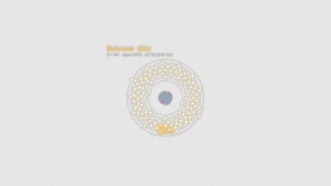 Bohrium Bh Bohr Atom Model Labeled Animation Video Overlay Alpha 4K Stockbeeldmateriaal 339362473