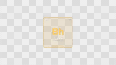 Bohrium Bh Periodic Table Element Tile Labeled Animation Video Overlay Alpha 4K Stockbeeldmateriaal 339362203