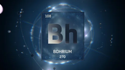 Bohrium as Element 107 of the Periodic Table 3D illustration on blue background 스톡 동영상 120669073