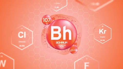 Bohrium Periodic Element Cell Stock Footage 314259009