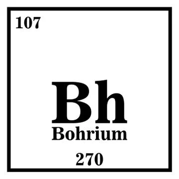 Bohrium Periodic Table of the Elements Vector illustration eps 10 Stock Illustration
