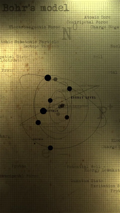 Bohr's Atomic Model Animation on Vintage Parchment for Physics and Scientific Stock Footage 335969165