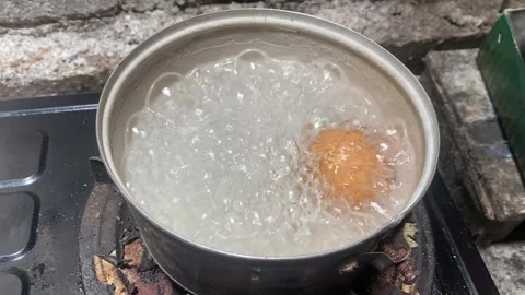 Boil chicken egg Stock Footage 303085223