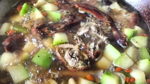 Boil duck winter melon Stock Footage 335983764