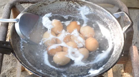Boil egg Stock Footage 60747374