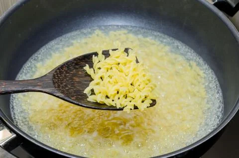 Boil macaroni in a pot 写真素材