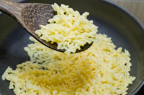 Boil macaroni in a pot 写真素材