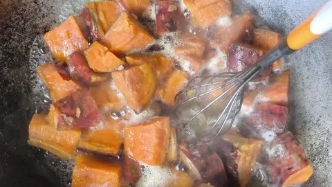 Boil sweet potato Stock Footage 337101769