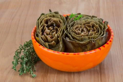 Boiled artichokes Stock Photos