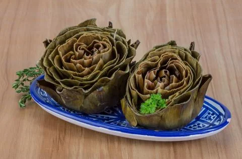 Boiled artichokes Stock Photos