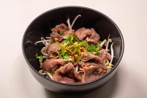 Boiled Beef dip with hot 스톡 사진