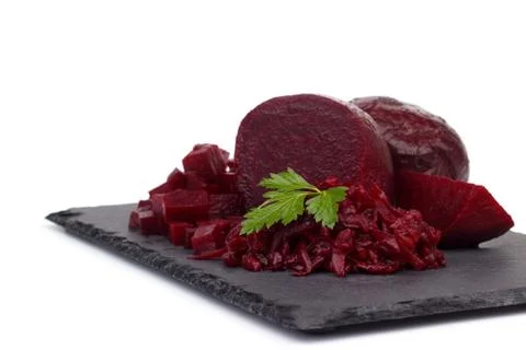 Boiled beetroot cut into slices Stock Photos