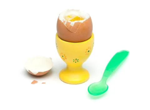 Boiled breakfast egg Stock Photos
