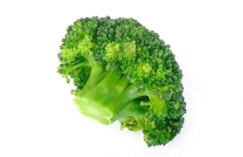 Boiled broccoli vegetable on white background Foto stock
