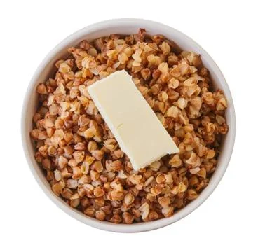 Boiled buckwheat with clipping path Foto stock
