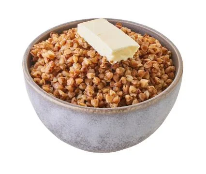 Boiled buckwheat with clipping path Stock Photos