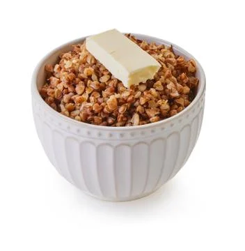 Boiled buckwheat with clipping path Stock Photos