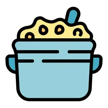 Boiled buckwheat icon vector flat Stock Illustration