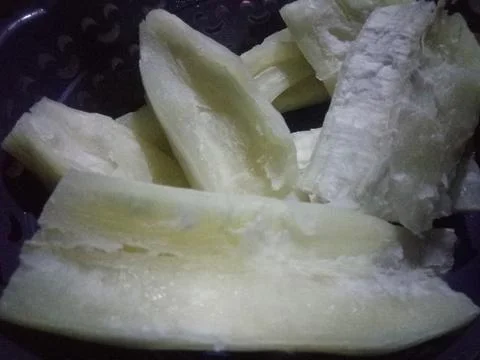 Boiled casava Foto stock