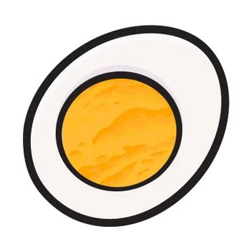 Boiled chicken egg cut in half, sketch style vector illustration Stock Illustration