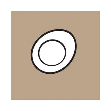Boiled chicken egg cut in half, sketch style vector illustration Stock Illustration