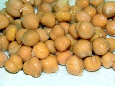 Boiled chickpeas on a plate 스톡 사진