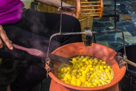 Boiled cocoons Stock Photos