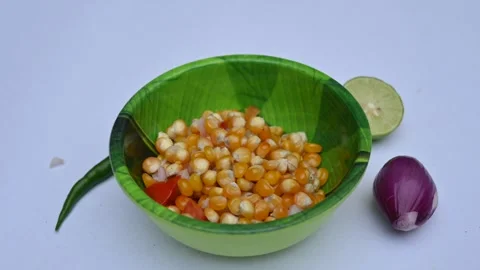 Boiled corn Chaat. Stockbeeldmateriaal 290861820