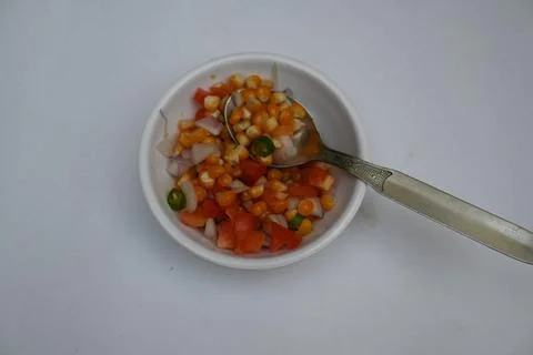 Boiled corn Chaat. Stock Photos
