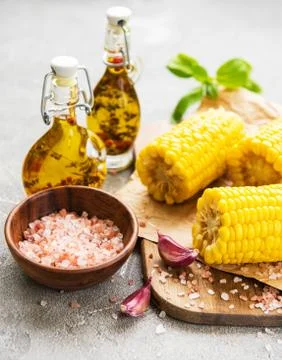 Boiled corn cob Foto stock