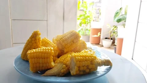 Boiled corn Stock Footage 327769429