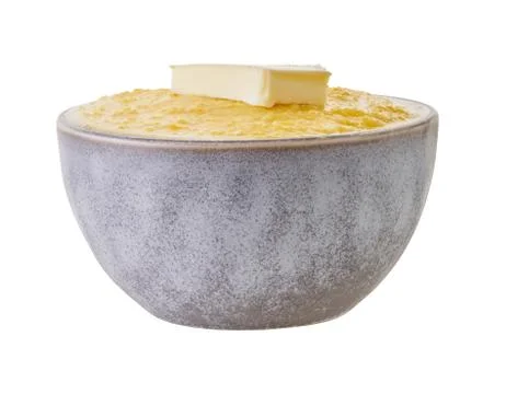 Boiled corn grits with clipping path Foto stock