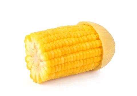 Boiled corn Isolated on white background Stock-Fotos