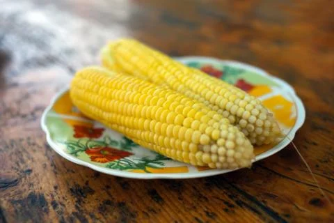Boiled corn Stock Photos