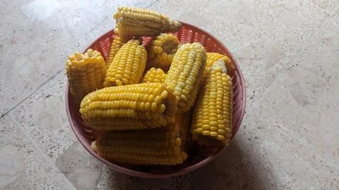 Boiled corn Stock Photos