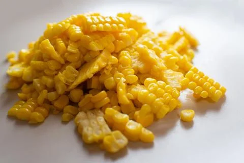 Boiled corn on a white background 写真素材