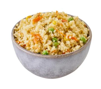 Boiled couscous with clipping path Foto stock