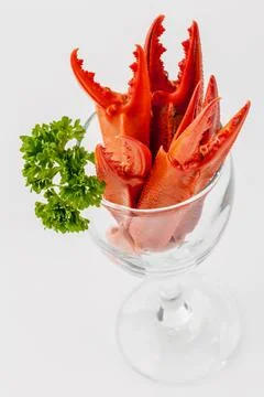 Boiled crab isolated on white background for crabs and seafood menu. Stock Photos