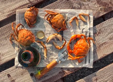 Boiled crabs Stock Photos