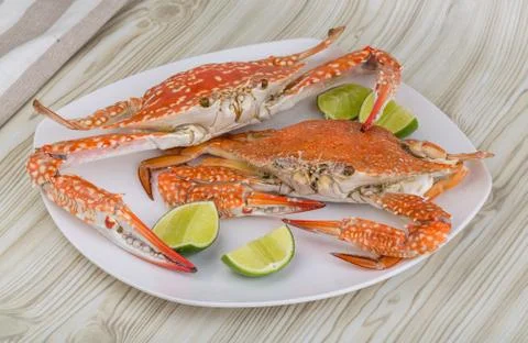 Boiled crabs Stock Photos
