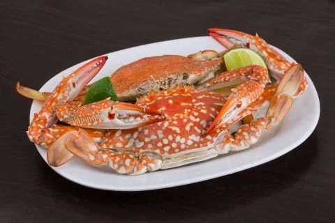 Boiled crabs Stock Photos