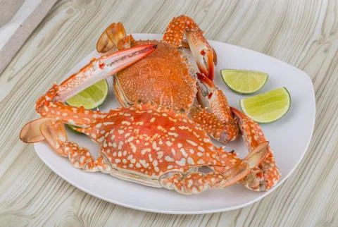 Boiled crabs Stock Photos