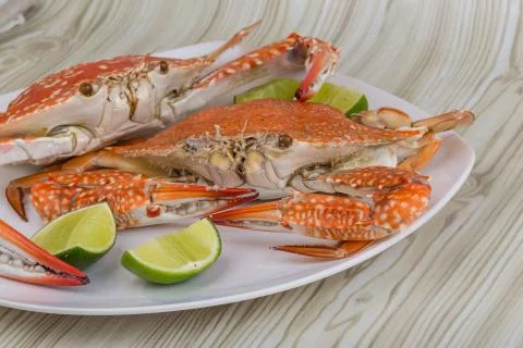 Boiled crabs Stock Photos