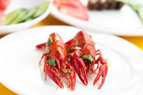 Boiled crawfish Stock Photos