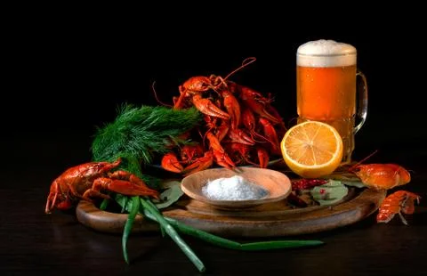 Boiled crawfish Stock Photos